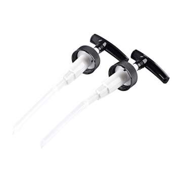 Two Amber Glass Bottle Bottles with Plastic Pump. Eco-friendly 8oz 8 oz Refillable Bottle for Cooking Sauces,Essential Oils,Lotions,Organic Beauty Products(Two Chalkboard Labels free)