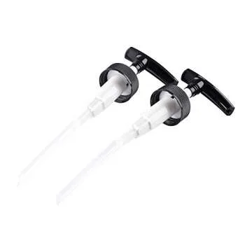 Two Amber Glass Bottle Bottles with Plastic Pump. Eco-friendly 8oz 8 oz Refillable Bottle for Cooking Sauces,Essential Oils,Lotions,Organic Beauty Products(Two Chalkboard Labels free)