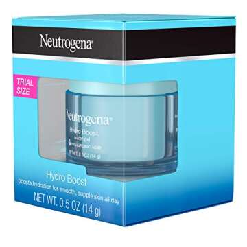 Neutrogena Hydro Boost Hyaluronic Acid Hydrating Water Face Gel Moisturizer for Dry Skin, Oil-Free, Non Comedogenic, Travel Size .5 oz
