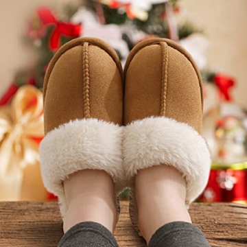 Fluffy Memory Foam Slippers for Women - Chestnut