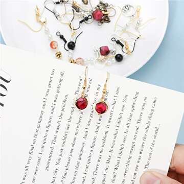 AGCFABS 350pcs 20×17mm 7 Color Earring Hooks Hypo-allergenic Ear Wires Fish Hooks with a Transparent Plastic Box Jewelry Findings for DIY Jewelry Making (350)