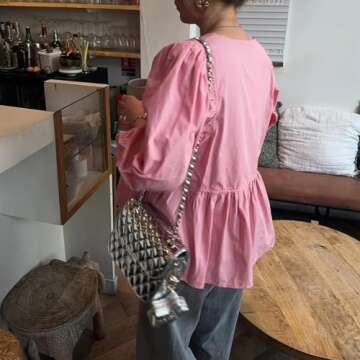 MANGMAO Cute Leopard Print Tie Front Top for Women