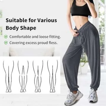 ASIMOON Grey Sweatpants Soft Stretch Womens Joggers Comfy Exercise Workout Lounge Harem Pants with Pockets