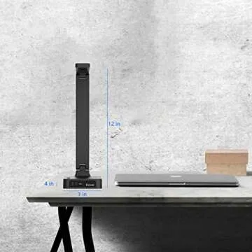 Drevet LED Desk lamp with USB C Charging Port, Table Light with 3 USB Charger and 2 AC Power Outlet, 3 Color Model, 3 Level Brightness, Touch Control, Memory Function, Eye-Caring Office Foldable Lamp