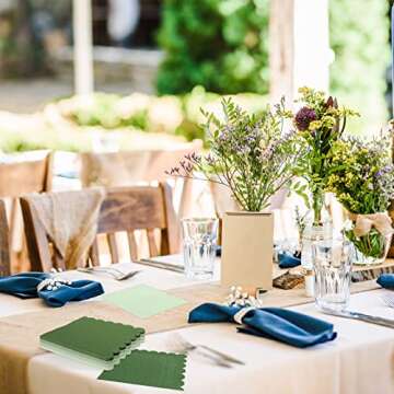 Whaline 200 Pack Green Cocktail Napkins for Parties