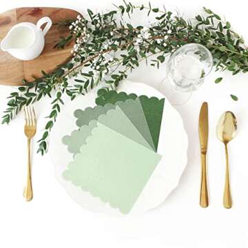 Whaline 200 Pack Green Cocktail Napkins for Parties