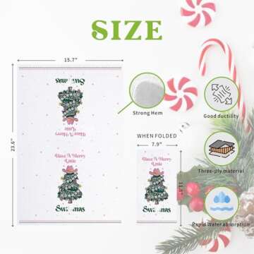 Cheroloven Funny Christmas Kitchen Towel, Music Lover Gift for Women, Holiday Dish Towel Bathroom Ha...