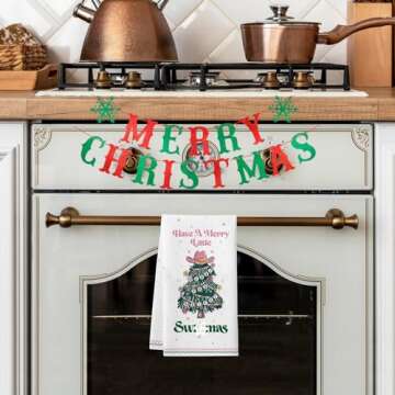 Cheroloven Funny Christmas Kitchen Towel, Music Lover Gift for Women, Holiday Dish Towel Bathroom Hand Towel, Singer Merchandise Xmas White Elephant Gifts for Fans Friends Sister Girlfriend Wife