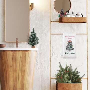 Cheroloven Funny Christmas Kitchen Towel, Music Lover Gift for Women, Holiday Dish Towel Bathroom Hand Towel, Singer Merchandise Xmas White Elephant Gifts for Fans Friends Sister Girlfriend Wife