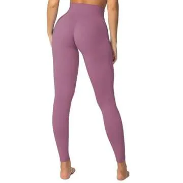 Sunzel Sunzfly Invisible Butt Scrunch Workout Leggings for Women, Butt Lifting High Waisted Gym Yoga Pants with Tummy Control 25" Bordeaux Rose Small