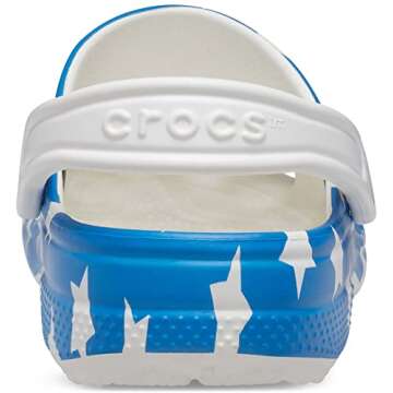 Crocs Unisex Classic American Flags Clogs, White/Multi, 10 Men/12 Women