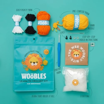The Woobles Beginner's Crochet Kit - Sebastian the Lion