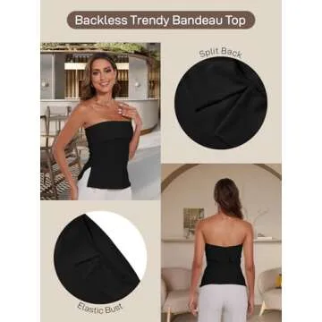 Trendy Strapless Tube Top for Women Backless Summer