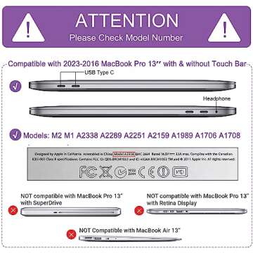 Anban Compatible with MacBook Pro 13 inch Case 2024 2023 2022 M2, 2021 2020-2016 A2338 M1 A2251 A2289 A2159 A1989 A1706 A1708, Glitter Hard Shell Case + Keyboard Cover + Screen Protector, Bling Gold