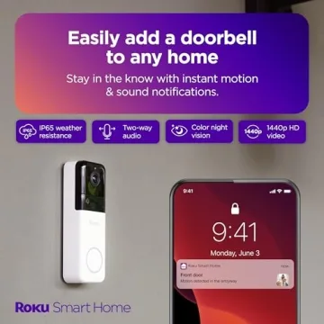 Roku 1440p Wireless Video Doorbell with Chime