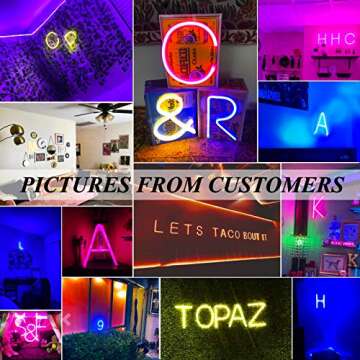 LED Pink Neon Letter E Sign for Teen Bedroom Decor