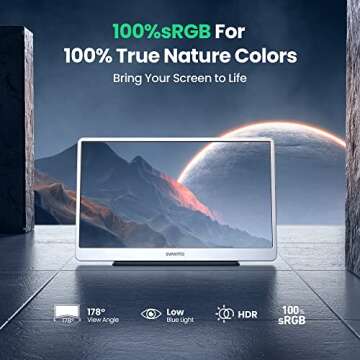 SVANTTO Portable Monitor [2023 Latest] FHD 15.6'' Portable Screen for Laptop 400Nits Brightness Travel Monitor, 76% sRGB 1080P Laptop Monitor Extender, Mac Xbox PS5 Computer Display with HDMI Cable