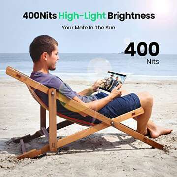 SVANTTO Portable Monitor [2023 Latest] FHD 15.6'' Portable Screen for Laptop 400Nits Brightness Travel Monitor, 76% sRGB 1080P Laptop Monitor Extender, Mac Xbox PS5 Computer Display with HDMI Cable