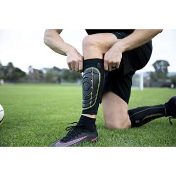 G-Form Pro-S Elite Soccer Shin Guards - Protective Athletic Gear for Adults - Black/Yellow