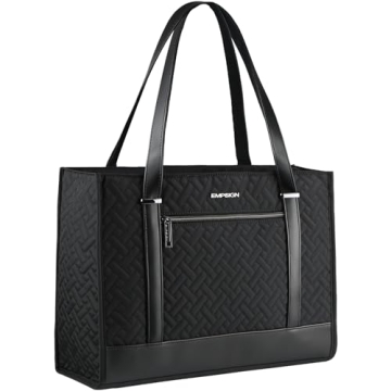 EMPSIGN Quilted Laptop Tote Bag for Women - Large Capacity Stylish Briefcase