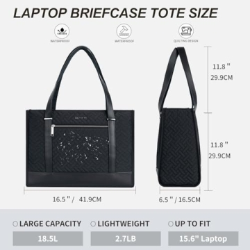 Stylish EMPSIGN Laptop Tote Bag for Women in Black