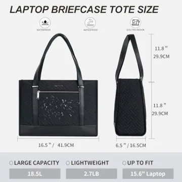 Stylish EMPSIGN Laptop Tote Bag for Women in Black