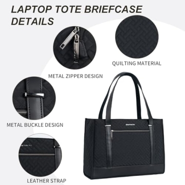 Stylish EMPSIGN Laptop Tote Bag for Women in Black