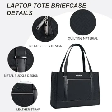 Stylish EMPSIGN Laptop Tote Bag for Women in Black