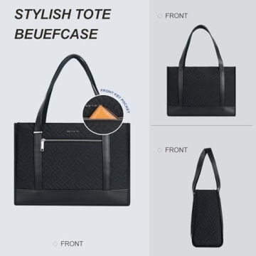 Stylish EMPSIGN Laptop Tote Bag for Women in Black