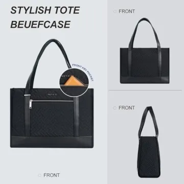 Stylish EMPSIGN Laptop Tote Bag for Women in Black