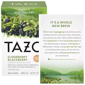 Herbal Tea Variety 4-Pack of Elderberry Blackberry, Juniper Mint Honey, Prickly Pear Cactus, Refresh Mint Bundled with Mints