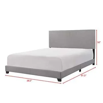 Crown Mark Erin Upholstered Panel Bed in Gray, Full
