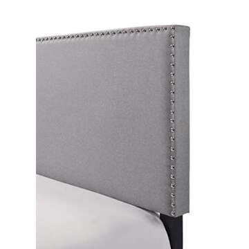 Crown Mark Erin Upholstered Panel Bed in Gray, Full