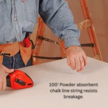 Kapro 214 Ergonomic Sure Grip Layout and Marking Chalk Line with Retractable Line Level, 100' Line by Kapro