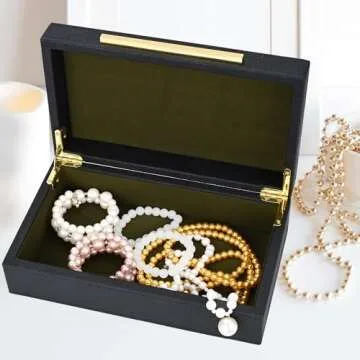 XIGEXIGE Small Black Shagreen box Faux Leather Decorative Box,Keepsake And Memory Storage Decorative Boxes with Lids for Modern Home Decor Jewelry Box Organizer