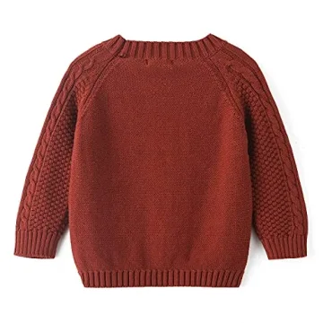 Curipeer Baby Boys Cable Knit Sweater Warm Toddler Pullover