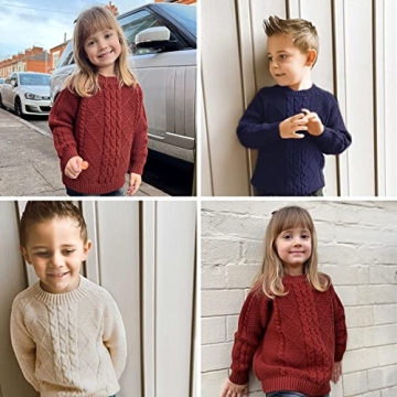 Curipeer Baby Boys Cable Knit Sweater Warm Toddler Pullover