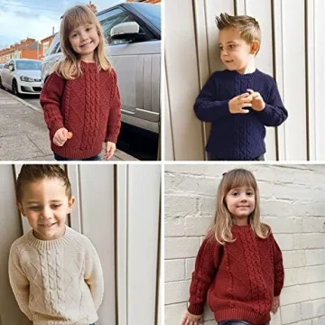 Curipeer Baby Boys Cable Knit Sweater Warm Toddler Pullover