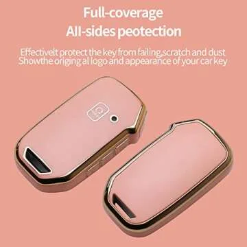 Bqepe for Kia Key Fob Cover Keychain Fit for Kia Ceed Cerato Forte NIRO Seltos Sorento Soul Sportage Telluride Smart Key Shell Case (Rose pink)