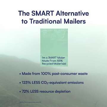 100 Count, 10x13 inch 100% Recycled Poly Mailers Eco Friendly Packaging Envelopes Supplies Mailing Bags 2.5 Mil Thick - SMART Mailer