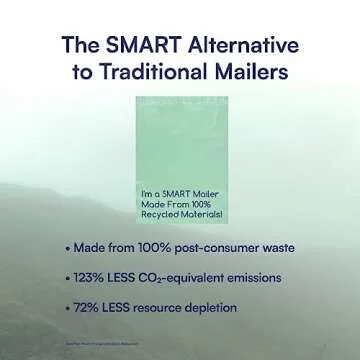 100 Count, 10x13 inch 100% Recycled Poly Mailers Eco Friendly Packaging Envelopes Supplies Mailing Bags 2.5 Mil Thick - SMART Mailer