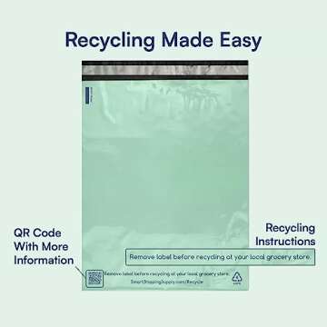 100 Count, 10x13 inch 100% Recycled Poly Mailers Eco Friendly Packaging Envelopes Supplies Mailing Bags 2.5 Mil Thick - SMART Mailer