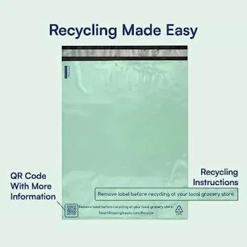 100 Count, 10x13 inch 100% Recycled Poly Mailers Eco Friendly Packaging Envelopes Supplies Mailing Bags 2.5 Mil Thick - SMART Mailer