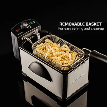 OVENTE Deep Fryer 2L Capacity, 1500W Adjustable Temperature