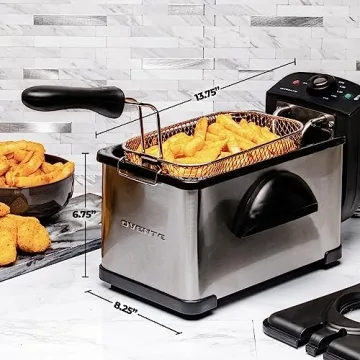 OVENTE Deep Fryer 2L Capacity, 1500W Adjustable Temperature