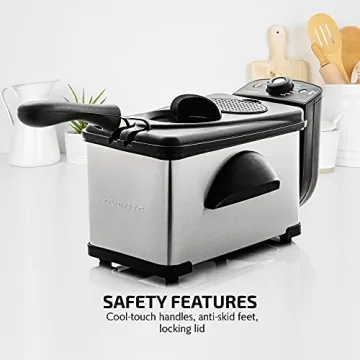OVENTE Deep Fryer 2L Capacity, 1500W Adjustable Temperature