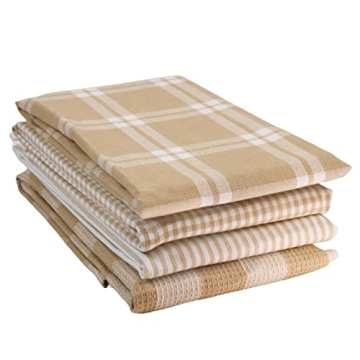 LANE LINEN Pack of 4 Premium Cotton Kitchen Towels – Soft, Absorbent & Durable