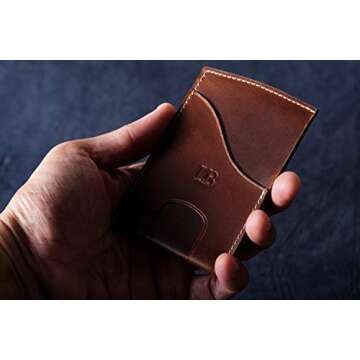 Ladderback minimalist, slim, front pocket, Leather Wallet, Gavin 2.0, Tan