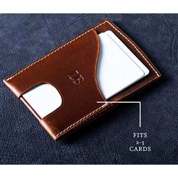 Ladderback minimalist, slim, front pocket, Leather Wallet, Gavin 2.0, Tan