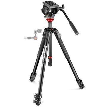 Manfrotto 190X 3-Section Aluminum Video Tripod with 500 Fluid Video Head